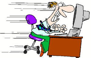 Clip Art - Man At Computer Desk
