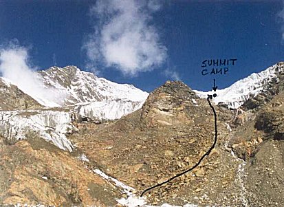 Route from Camp 2 to Camp 3(summit camp)