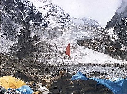  The ice fall above Camp 1