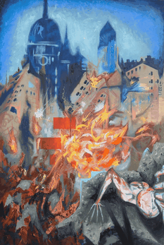 Oil on 6'x4' canvas.&nbsp; 2003.
