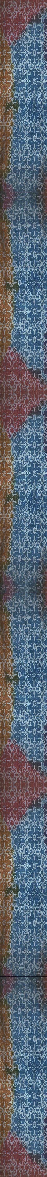 vertical hallway with patterned carpet