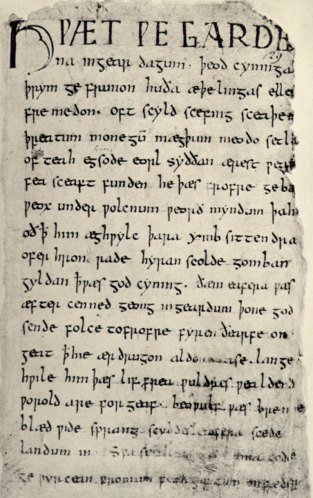 beowulf manuscript (first page)