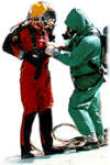 Decontamination of Rubber-dressed Diver