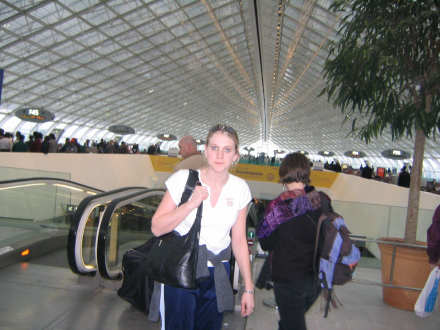 Amy at the airport in March!