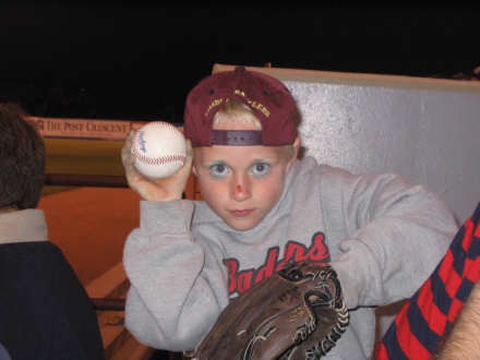 The manager gave Trevor a ball!