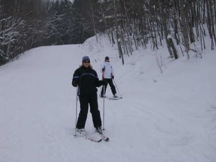 Amy hadn't been skiing in 9 years....she fell down ONCE!