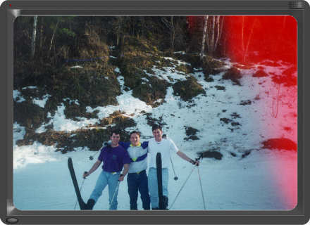 Notice the discoloration. Neither J.D. nor the camera made it through the puddle of water at the bottom of the hill!!