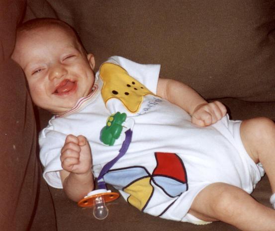 Ashton loves to laugh at his mom and dad!