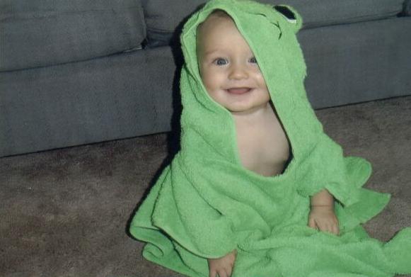I got kissed by a beautful princess and she turned me into a frog!
