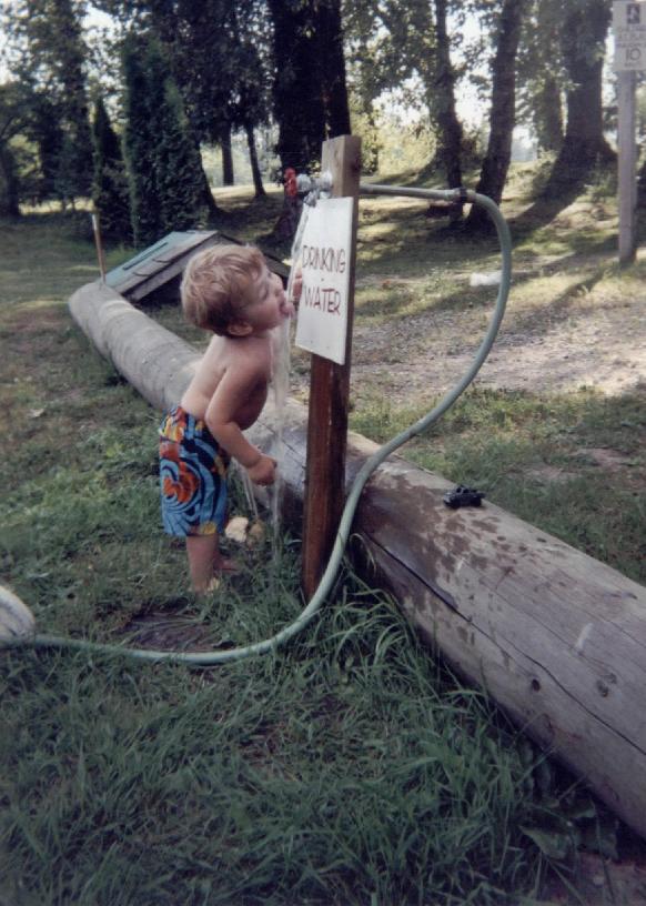 yummmm...water from the hose.