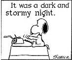 Snoopy typing away...