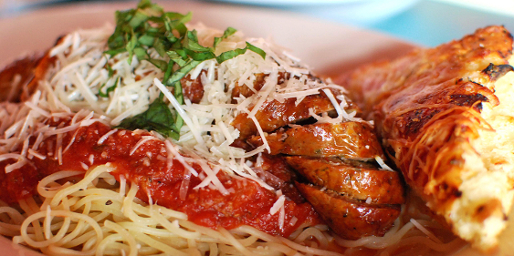 Spaghetti with sausage