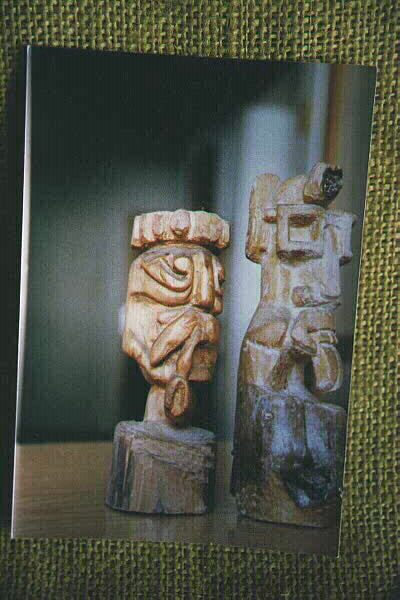 Carved from garden fence stumps