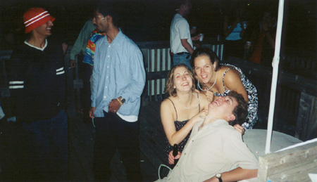 Maybe they were lauging at the fact that Greg managed to sneak in despite being underage.&nbsp; 