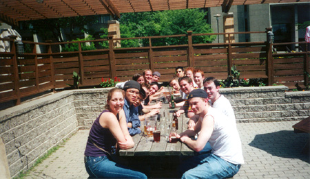 Here we are at the Bomber *right* after our last exam.&nbsp; Look at all&nbsp; that pasty white skin.