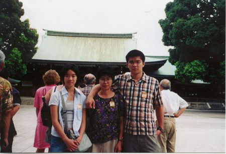 This is my sister, my mom and me in front of another Goddamm Pagoda.