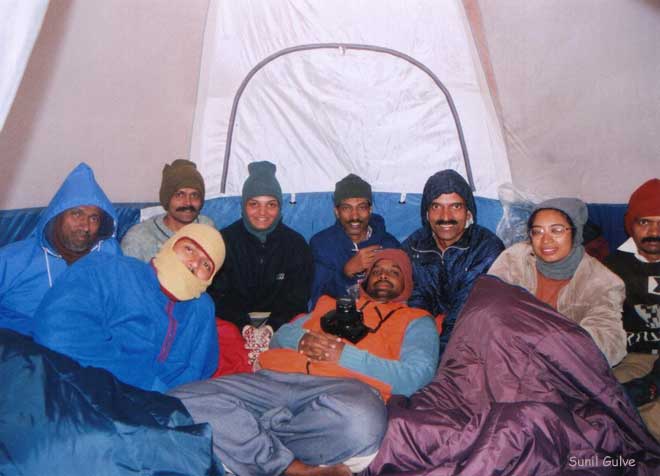 Inside the tent