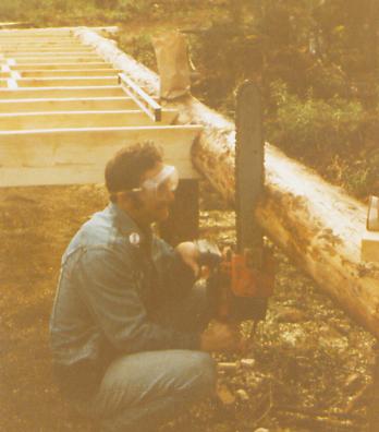 putting in the floor joists