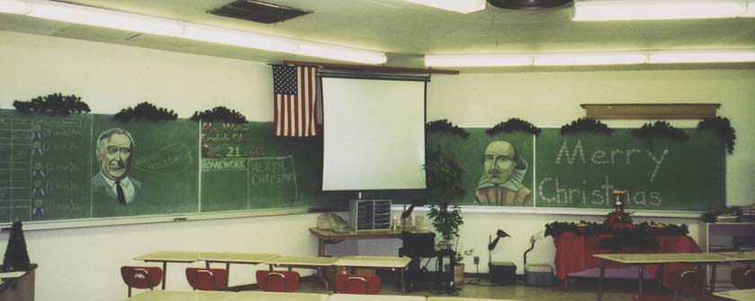This was the class as it was decorated for the holidays.