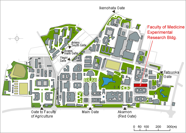 Map of Hongo Campus (Faculty of Medicine Experimental Research Bldg.)