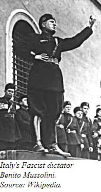 A picture of Italy's Fascist dictator Benito Mussolini