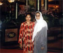 Mom with Sara aunty at Sunway Restaurant.. Had we been there a minute earlier, we'd have got a glimpse of M'sian PM Mahathir Mohamed.