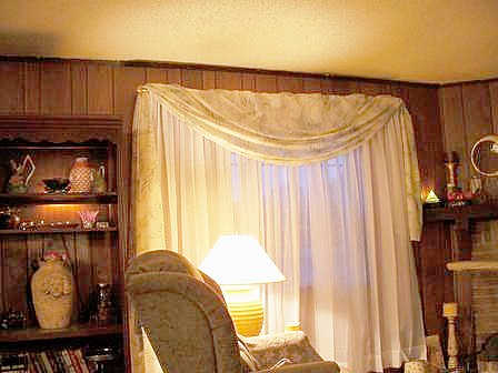 window treatment, fireplace