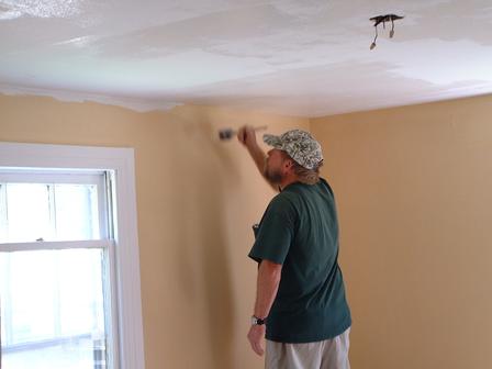 Hubby paints apricot