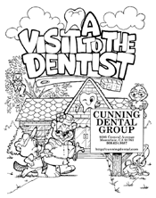 This is front cover of A Visit to The Dentist - a fun activities book 4 kids.