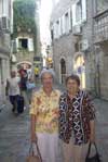 Mary and Alice on a Budva street