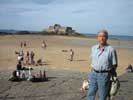 Beach at St. Malo with museum in background