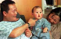 Wei with Nephew and Sister