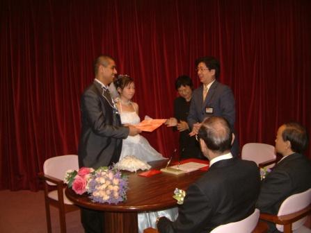 "Congratulations! I now pronounce you man and wife."