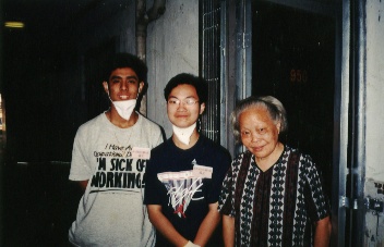 Thomson and I doing volunteer work for this old lady