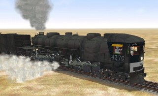 Front of Cabforward starting train out of Rosamond siding, 1953 Tehachapi Pass.