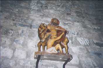 Escultura de Sant Martí dins l'ermita