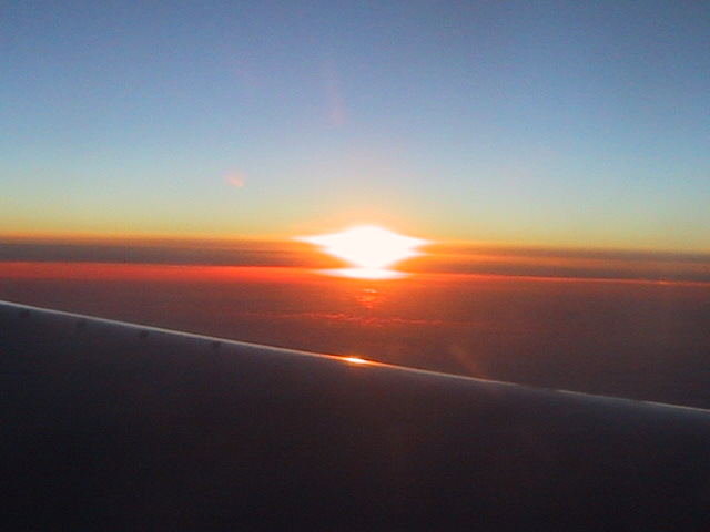 Looking due south somewhere over Greenland.