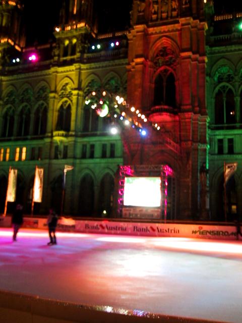 The Rathaus (City Hall) all lit up.