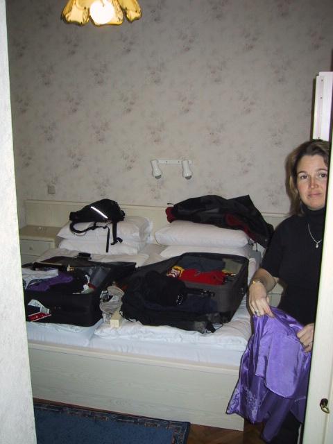 Room 302, key's under the mat.