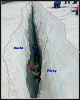 Self-rescue in crevasse - (edges outlined for you)