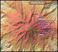 A topographical view of our Emmons route