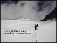 On Emmons Glacier, heading towards Camp Shurman