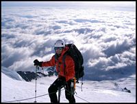 Chip high up on Emmons Glacier