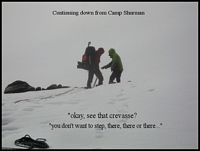 Starting down from Camp Shurman