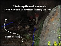 Dave & Greg scout the stream crossing...&nbsp; it's "doable" (haha)
