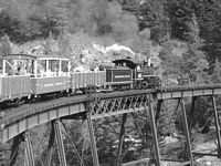Crossing the tallest loop bridge on way back up the mountain.