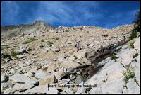 Midway up the headwall