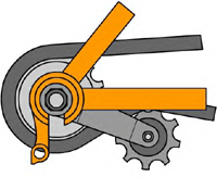 Side view of tensioner