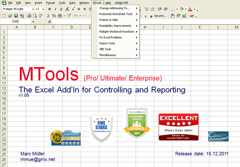 MTools Enterprise Excel Tools software