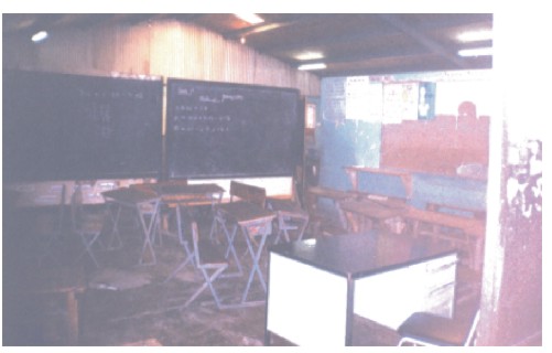 Classroom for Grade 7 and 3 students.